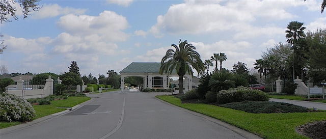 view of street featuring curbs