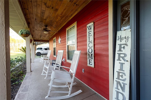 view of patio featuring a porch