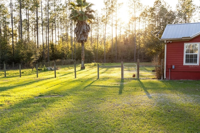 view of yard featuring fence