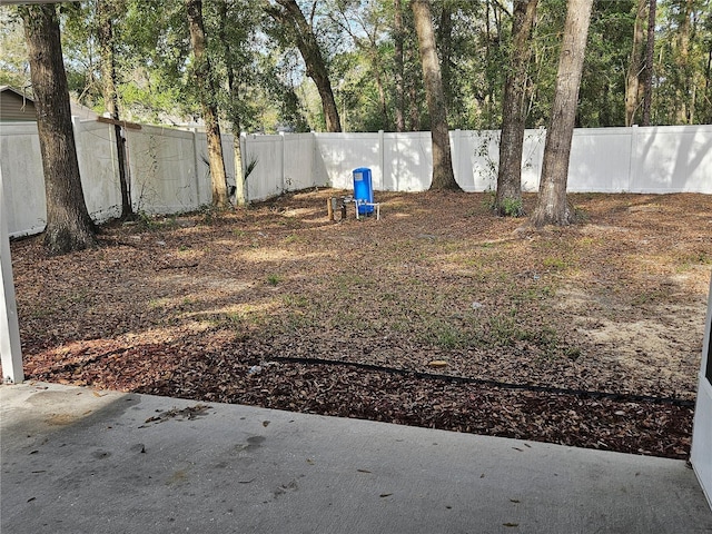 view of yard featuring a fenced backyard