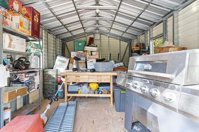 storage room with a garage