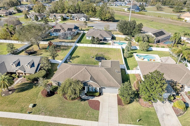 aerial view with a residential view