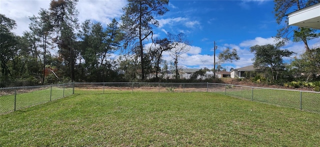 view of yard featuring fence