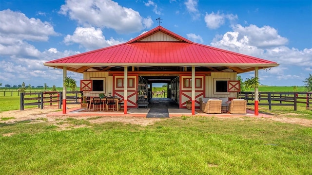 exterior space with a rural view