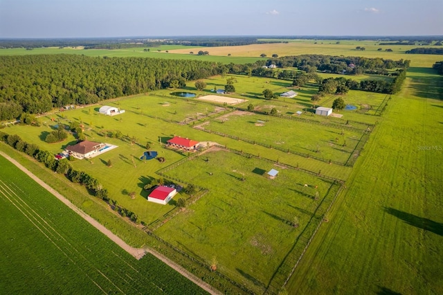 drone / aerial view featuring a rural view