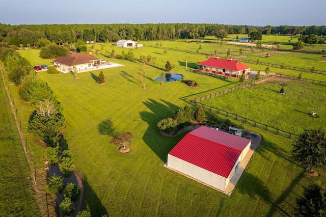 drone / aerial view featuring a rural view