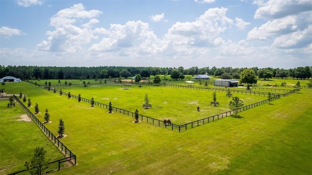 drone / aerial view with a rural view