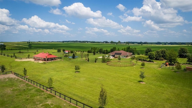 bird's eye view with a rural view