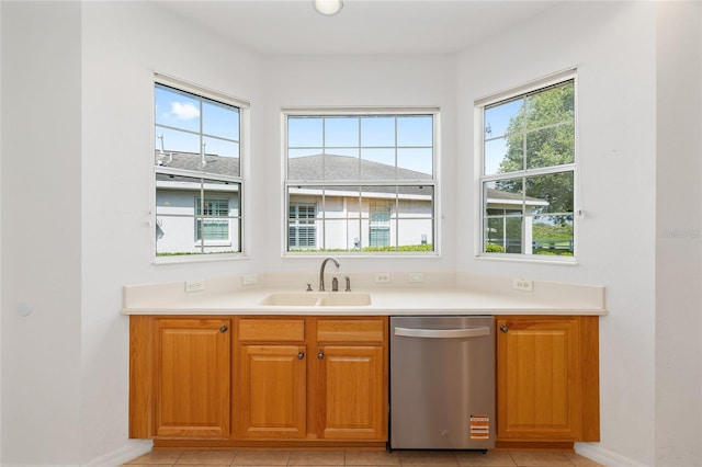 8669 SW 88th Loop, Ocala, FL 34481 - kitchen featuring stainless steel dishwasher, a sink, plenty of natural light, and light countertops