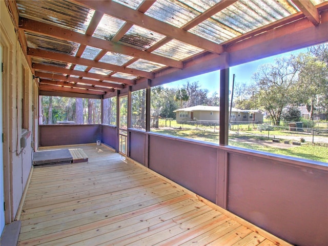 view of unfurnished sunroom