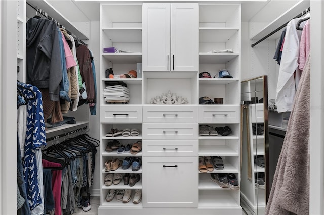 view of walk in closet