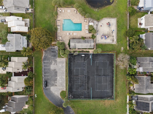 bird's eye view with a residential view