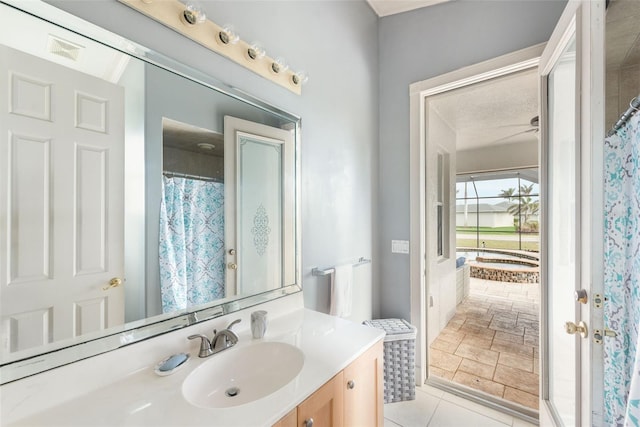 bathroom with visible vents and vanity