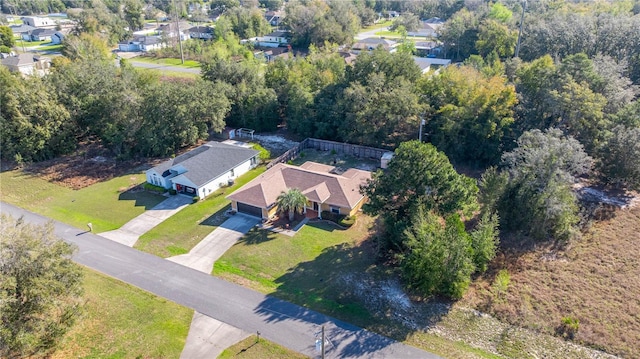 aerial view with a residential view