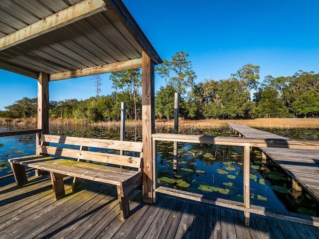 view of dock area