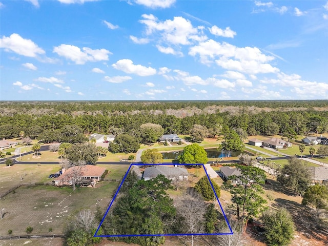 aerial view with a residential view