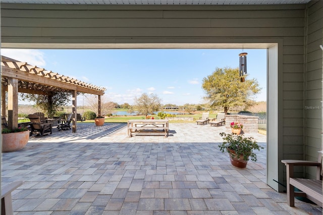 view of patio with a pergola