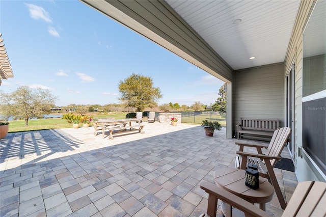 view of patio with fence