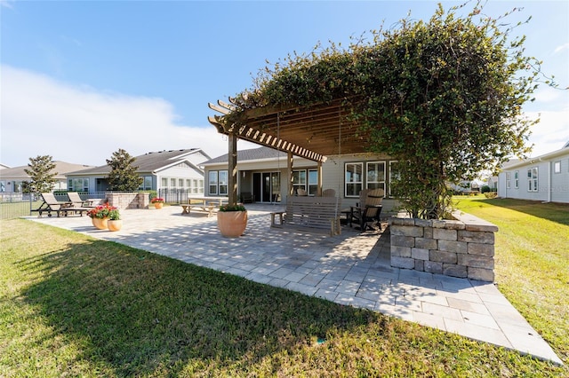 view of patio with a pergola