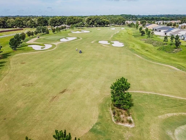 drone / aerial view with golf course view