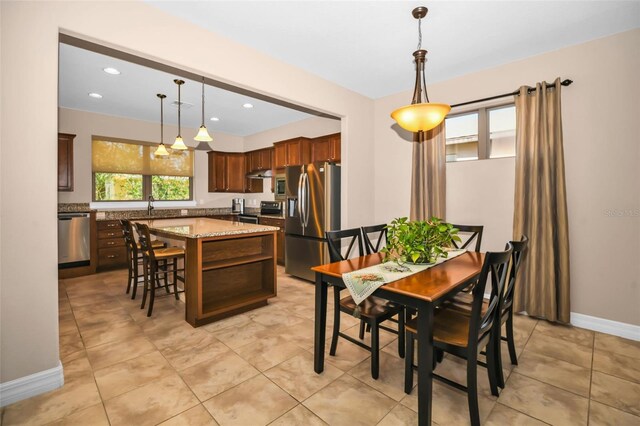 7234 SW 91st Ct, Ocala, FL 34481 - dining room featuring recessed lighting and baseboards