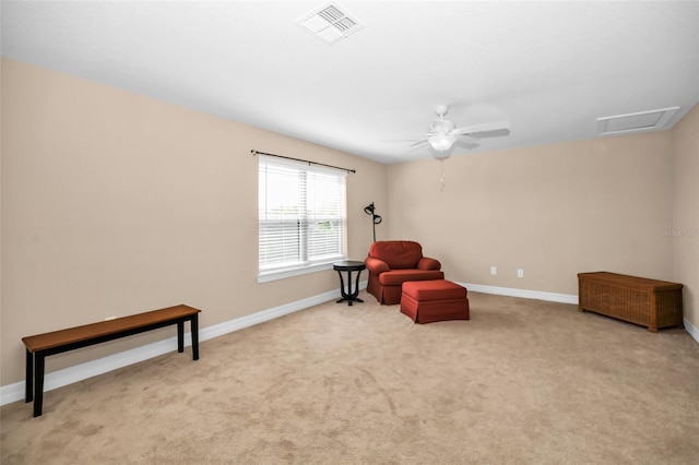 7234 SW 91st Ct, Ocala, FL 34481 - unfurnished room with carpet floors, baseboards, ceiling fan, and attic access