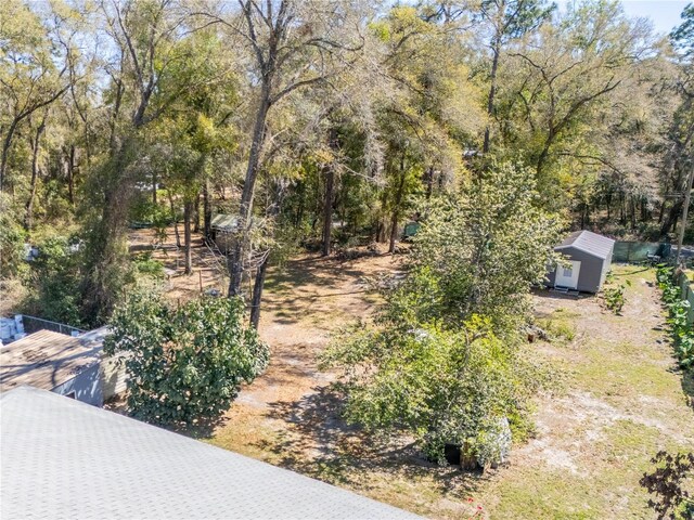 view of yard with an outbuilding and a storage unit