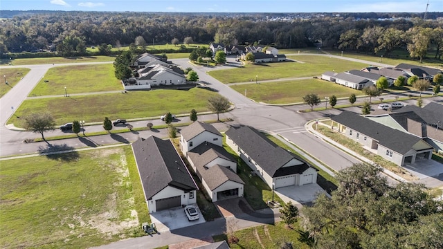 aerial view with a residential view