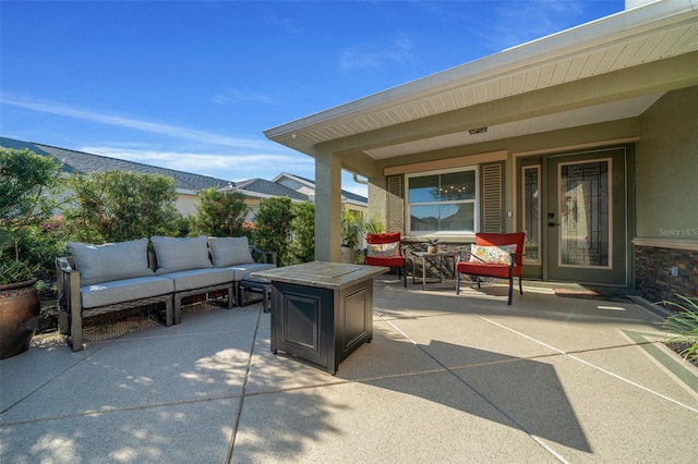 view of patio with an outdoor living space