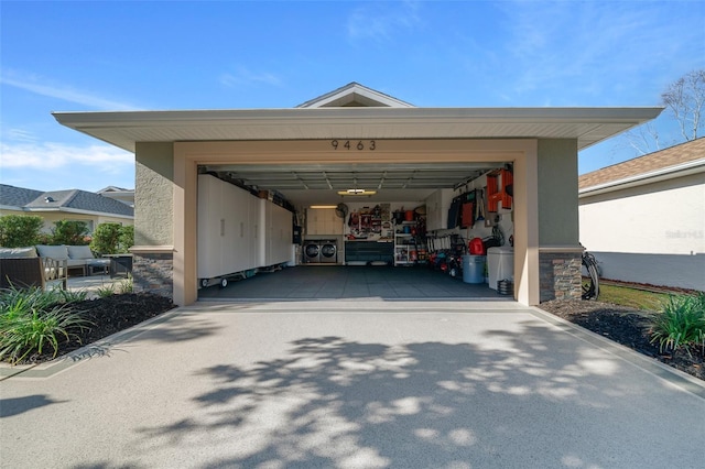 view of garage