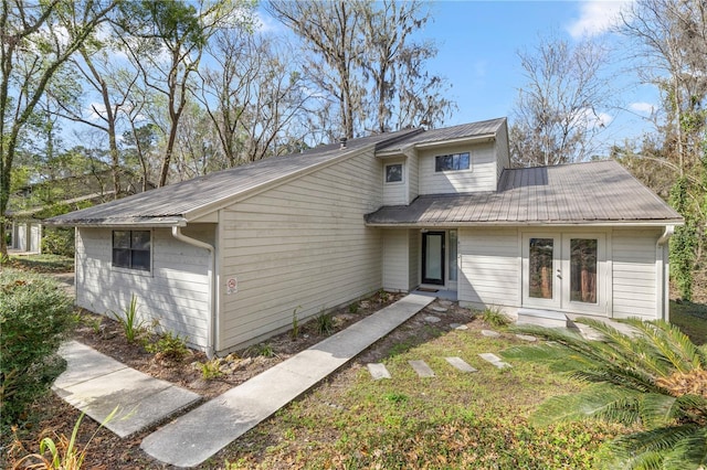 view of front of home with metal roof