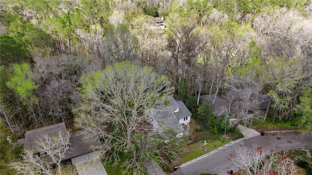 aerial view with a forest view