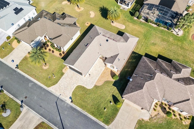 aerial view with a residential view