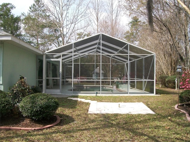 view of outbuilding featuring an outdoor pool