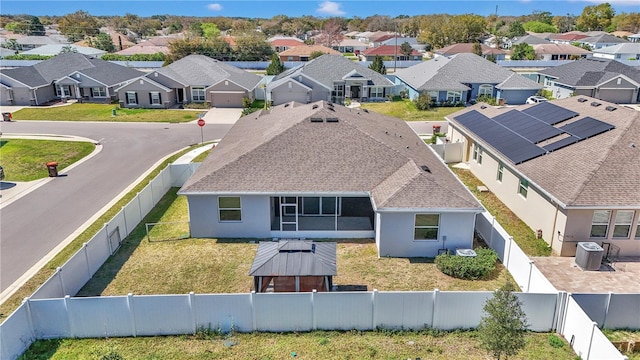 drone / aerial view with a residential view