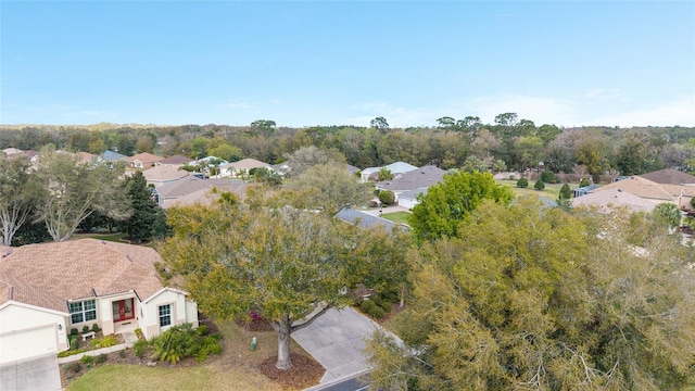 aerial view with a residential view