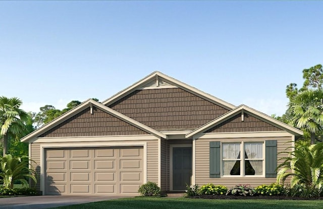 view of front of house with driveway and an attached garage