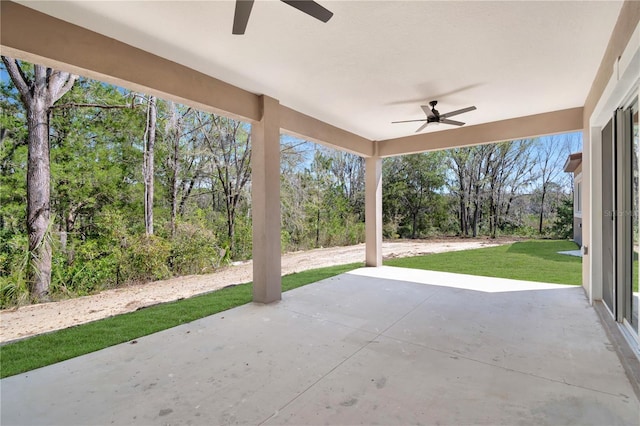 view of patio with a ceiling fan