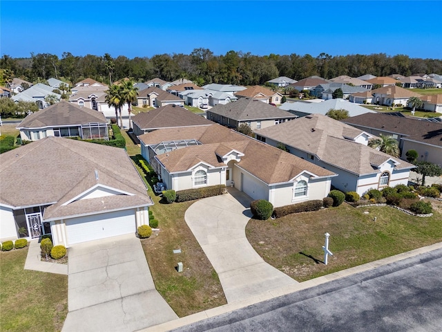 bird's eye view with a residential view