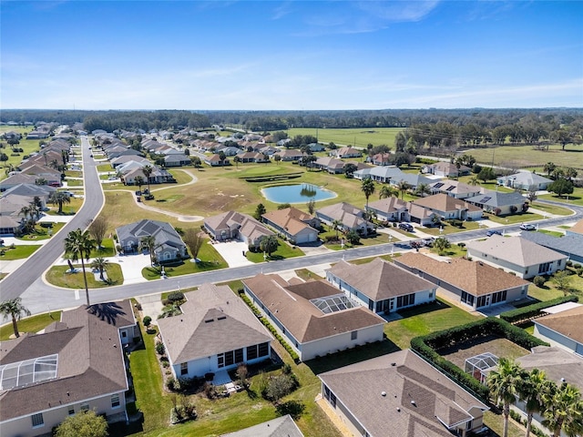 aerial view with a residential view