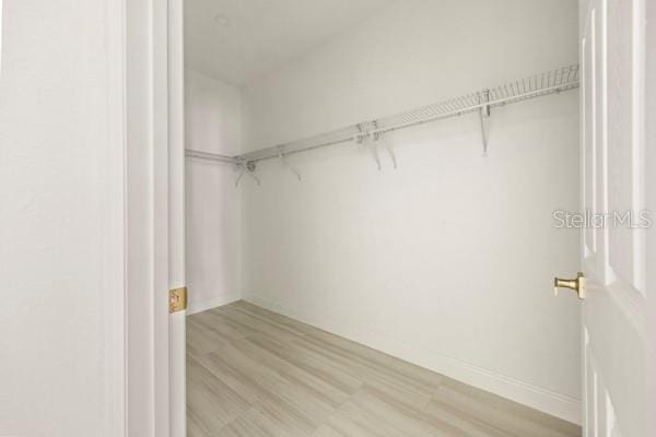 walk in closet featuring light wood-type flooring