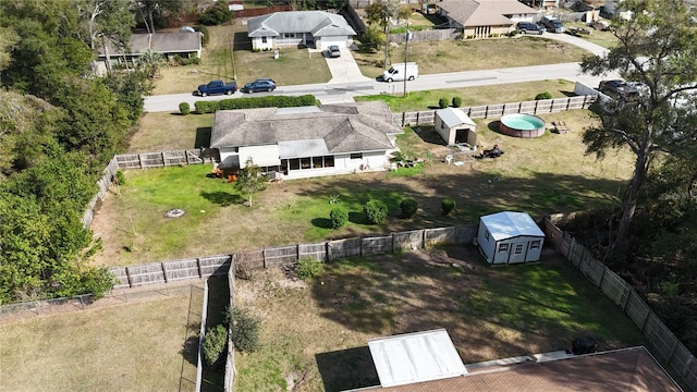 aerial view with a residential view