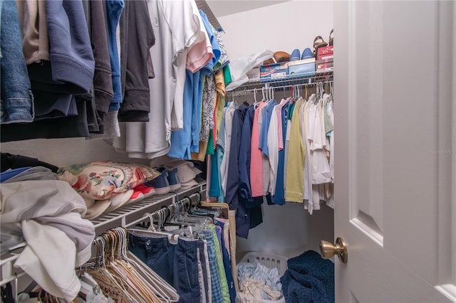 view of walk in closet