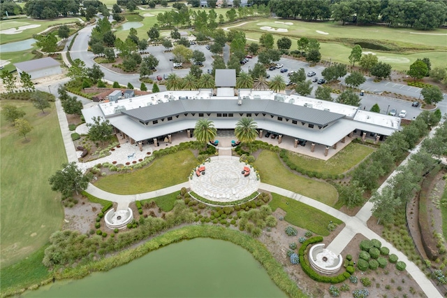 birds eye view of property featuring view of golf course