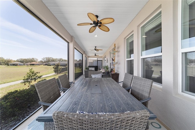 view of unfurnished sunroom