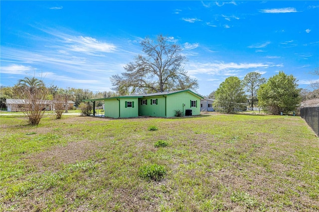 view of yard with fence