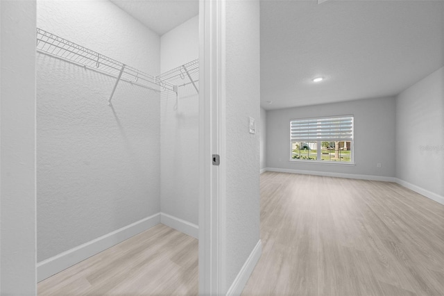 walk in closet featuring wood finished floors