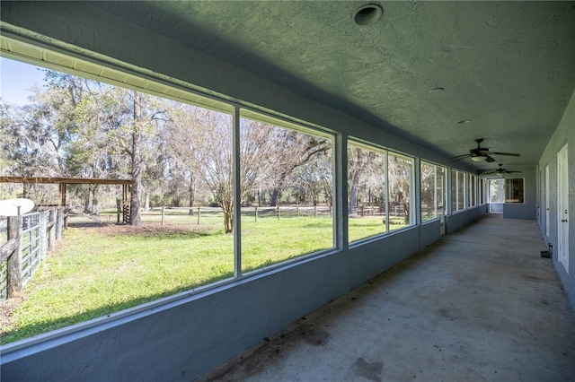 view of unfurnished sunroom