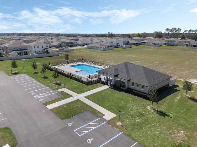 aerial view featuring a residential view