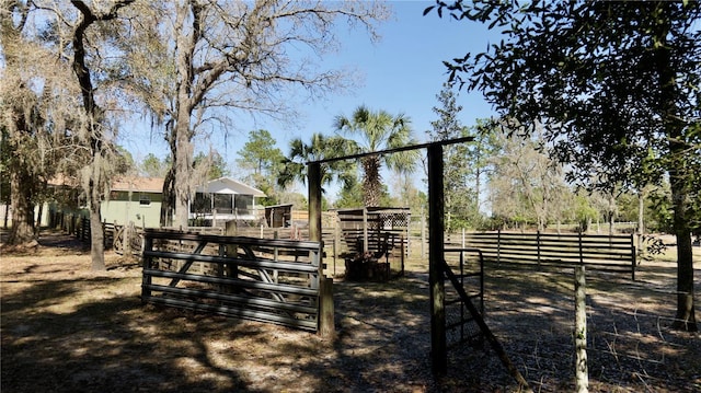 view of yard with fence